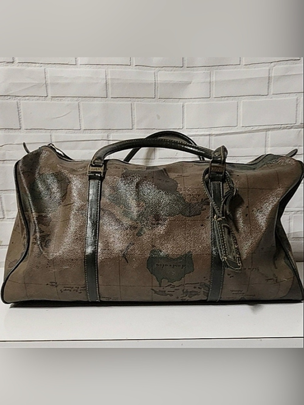 Vintage Gitano World Map Print Duffel Travel Bag 19”